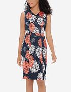 The Limited Printed Pleated Sheath Dress