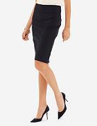 The Limited Navy Collection Wide Band Pencil Skirt