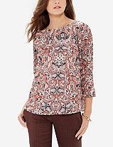 The Limited Printed Ruffle Back Top