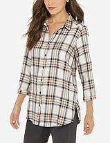 The Limited Plaid Side Slit Tunic