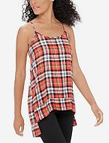 The Limited Plaid Step Hem Cami