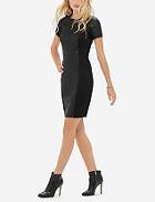 The Limited Faux Leather Inset Sheath Dress