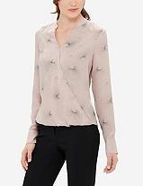 The Limited Printed Wrap Look Blouse