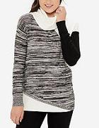 The Limited Color Blocked Cowl Neck Tunic
