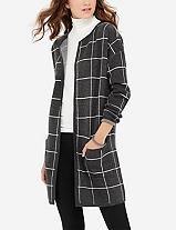 The Limited Long Grid Cardigan