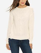 The Limited Cable Knit Fringe Pullover