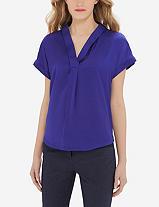 The Limited V-neck Woven Front Top
