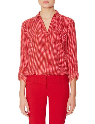 The Limited The Limited  Polka Dot Ashton Blouse   Red S?