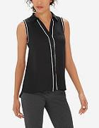 The Limited Piped Sleeveless Ashton Blouse