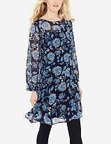 The Limited Printed Sheer Yoke Dress