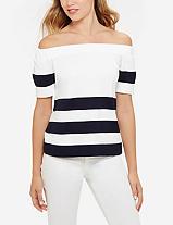 The Limited Striped Off-the-shoulder Sweater