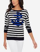 The Limited Intarsia Anchor Sweater
