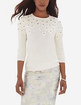 The Limited Floral Mixed Media Sweater