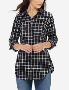 The Limited Grid Pattern Button Down Tunic