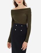 The Limited Ribbed Off-the-shoulder Pullover