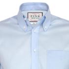 Thomas Pink Taio Plain Classic Fit Button Cuff Shirt Blue  Long
