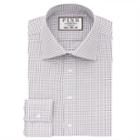 Thomas Pink Flynn Check Super Slim Fit Button Cuff Shirt White/purple