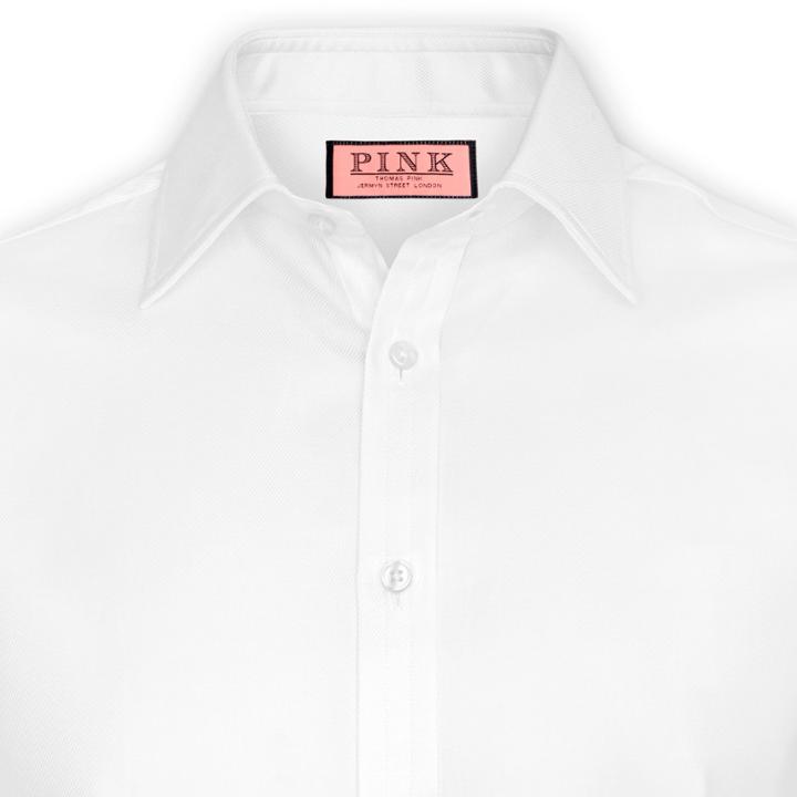 Thomas Pink Bryant Plain Classic Fit Button Cuff Shirt White/white Long