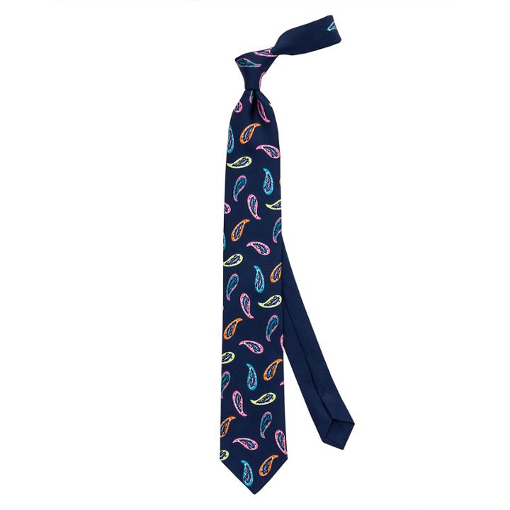 Thomas Pink Abell Paisley Printed Tie Navy/multi