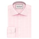 Thomas Pink Halstead Check Slim Fit Button Cuff Shirt Pink/white