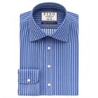 Thomas Pink Gibson Stripe Slim Fit Button Cuff Shirt Navy/blue
