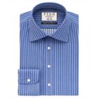 Thomas Pink Gibson Stripe Slim Fit Button Cuff Shirt Navy/blue