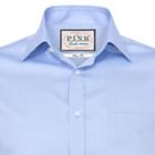 Thomas Pink Hammond Texture Classic Fit Button Cuff Shirt Blue  Long