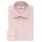 Thomas Pink Flynn Check Super Slim Fit Button Cuff Shirt White/red