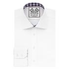 Thomas Pink Plato Plain Slim Fit Button Cuff Shirt White/pink