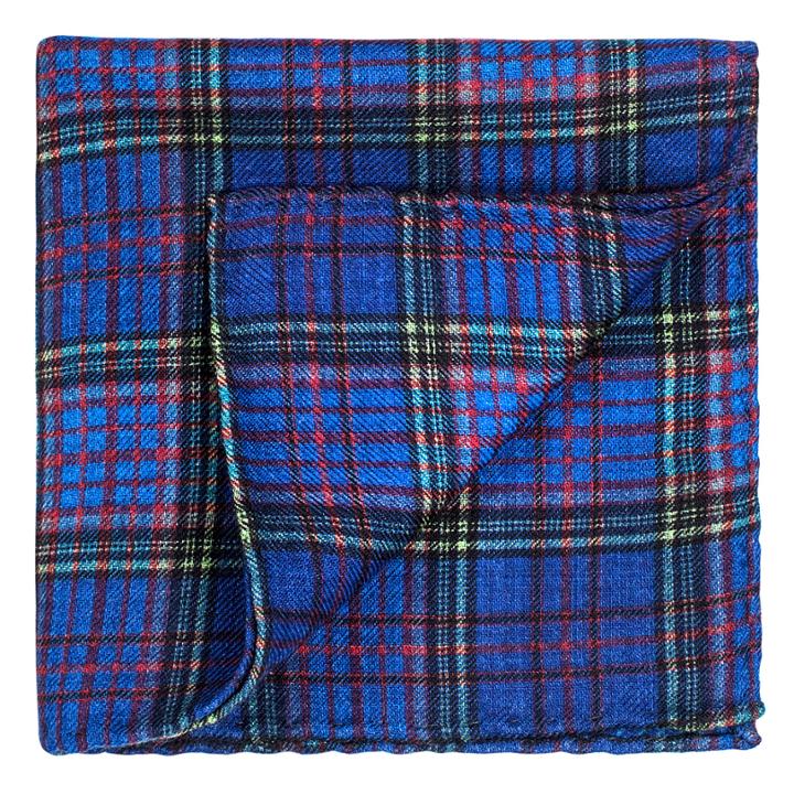 Thomas Pink Dulverton Check Pocket Square Blue/red