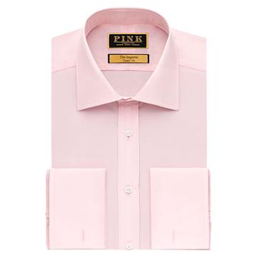 Thomas Pink Edric Plain Classic Fit Double Cuff Shirt Pale Pink/plain  Long
