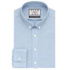 Thomas Pink Leverton Texture Super Slim Fit Button Cuff Shirt Pale Blue/white