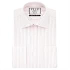 Thomas Pink Gibson Stripe Slim Fit Double Cuff Shirt White/pink