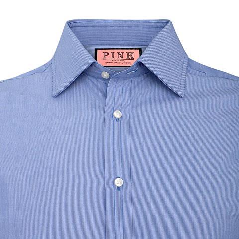 Thomas Pink Murphy Stripe Classic Fit Double Cuff Shirt Blue/white Regular