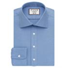 Thomas Pink Donowell Texture Slim Fit Button Cuff Shirt Pale Blue/white