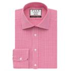 Thomas Pink Davenport Texture Slim Fit Button Cuff Shirt Pink/white