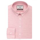 Thomas Pink Leverton Texture Super Slim Fit Button Cuff Shirt Pink/white