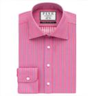 Thomas Pink Gibson Stripe Slim Fit Button Cuff Shirt Pink/blue