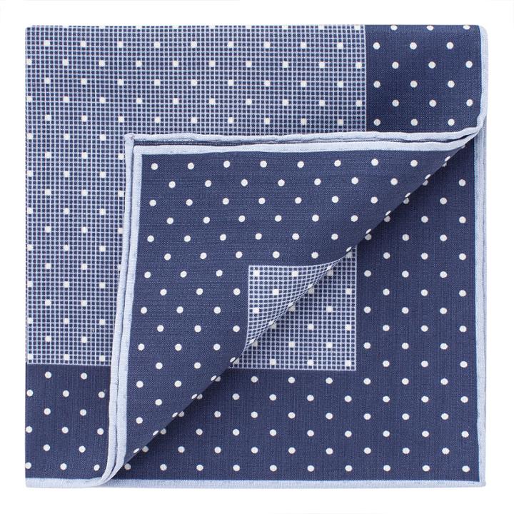 Thomas Pink Tadley Spot Pocket Square Blue/white