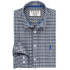 Thomas Pink Raeburn Check Slim Fit Button Cuff Shirt Navy/grey