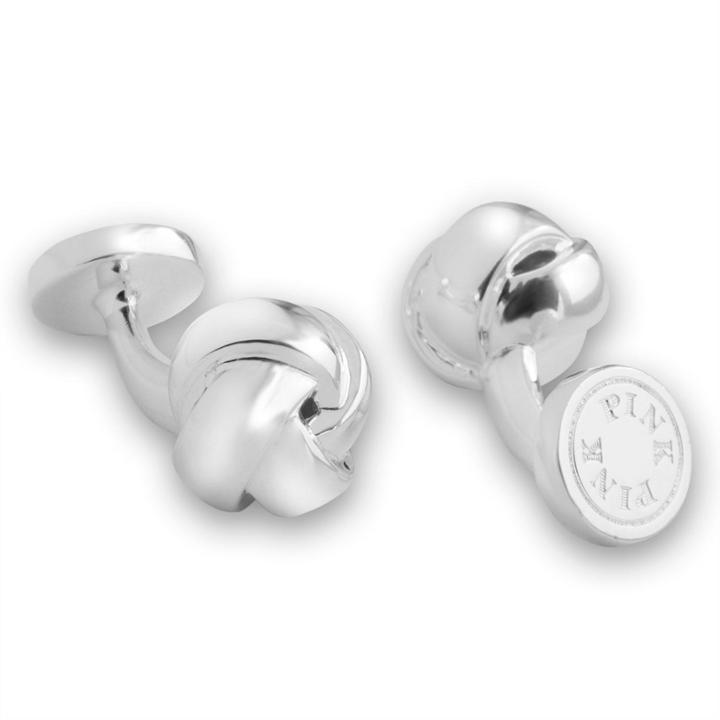 Thomas Pink Heavy Knot Cufflinks Silver