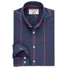 Thomas Pink Hollywell Check Classic Fit Button Cuff Shirt Navy/red