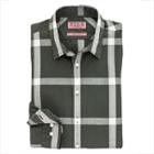 Thomas Pink Ryland Check Slim Fit Button Cuff Shirt Green/white