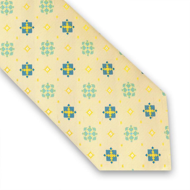 Thomas Pink Grimsby Flower Woven Tie Yellow/blue