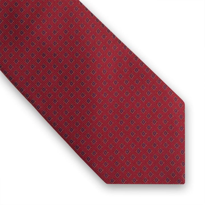 Thomas Pink Stratton Grid Woven Tie Deep Red/blue