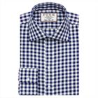 Thomas Pink Alder Check Super Slim Fit Button Cuff Shirt Navy/white