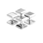 Thomas Pink Bevelled Square Studs Silver