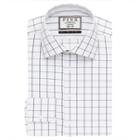 Thomas Pink Edward Check Slim Fit Button Cuff Shirt White/navy