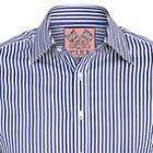 Thomas Pink Algernon Stripe Slim Fit Double Cuff Shirt White/navy