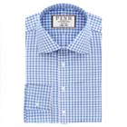 Thomas Pink Summers Check Slim Fit Button Cuff Shirt Pale Blue/white  Regular